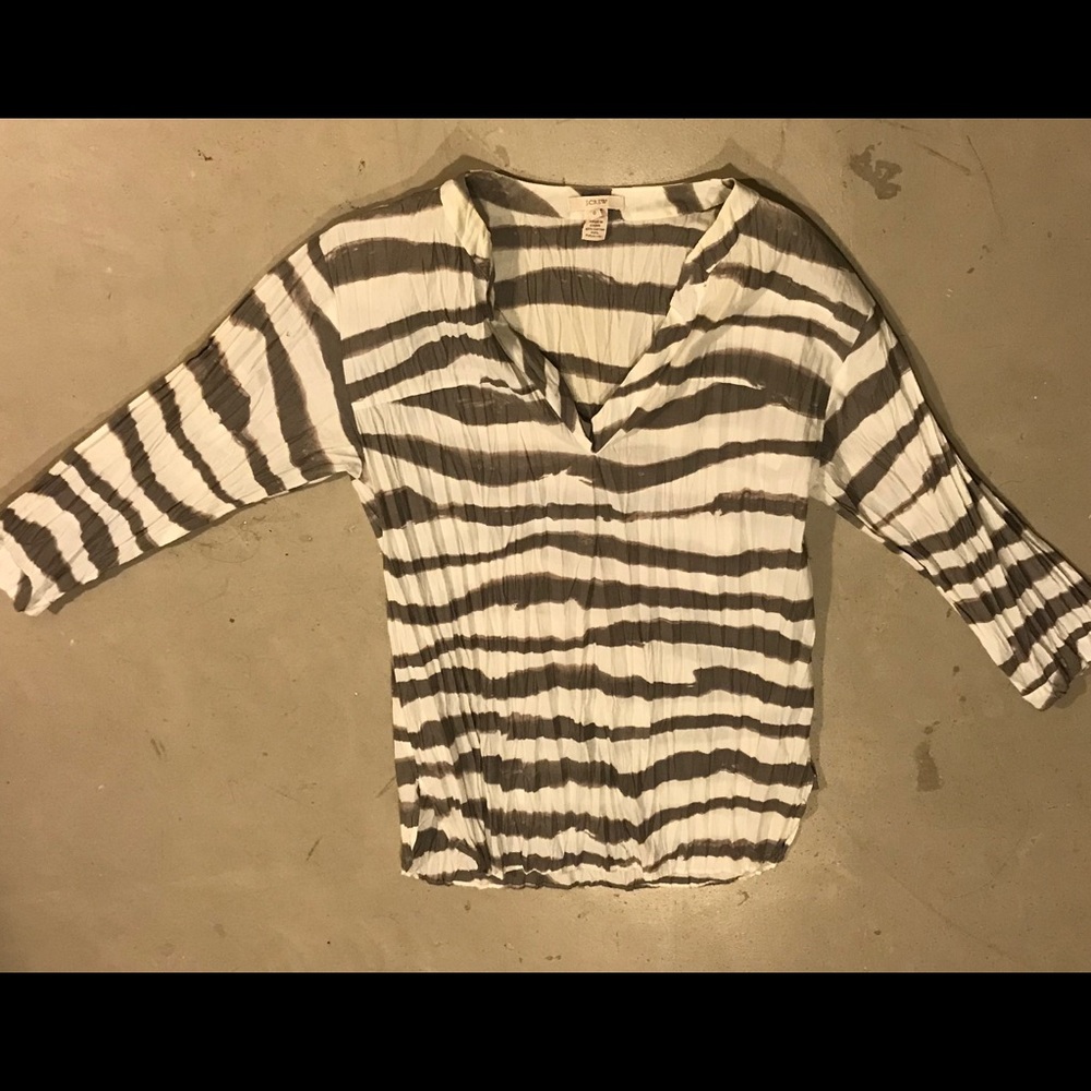 J. Crew Wrinkled Striped Blouse